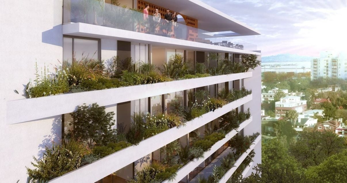 Balcones con plantas y vista espectacular del 01 Libertador de la desarrolladora inmobiliaria Vitrium Capital